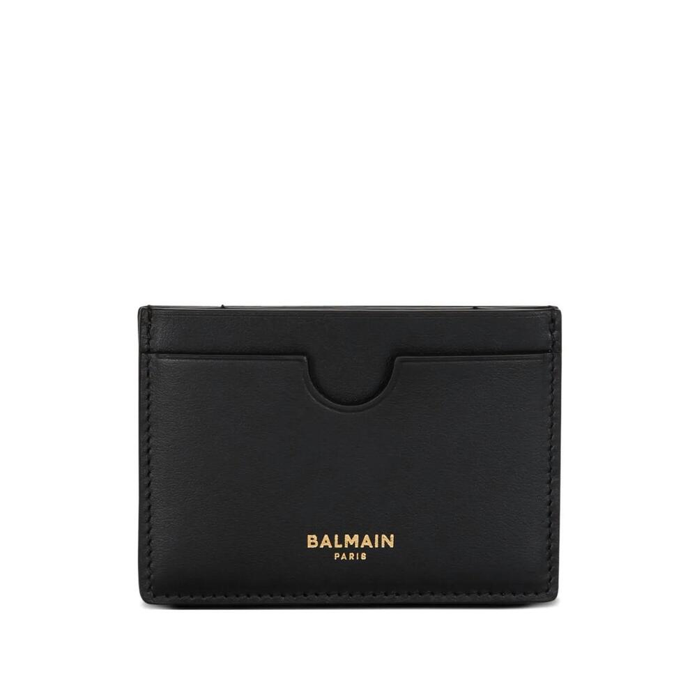 NEW BALMAIN women's leather card holder in black